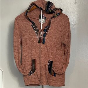 Bohemian Style Women's Hoodie in Rosewood